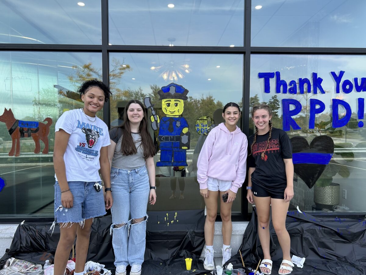 Spaulding High School Art Students Honor Local Police with Window Paintings